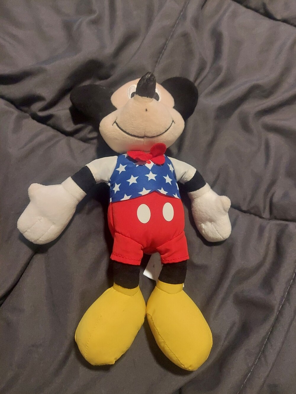Disney Just Play Patriotic Mickey Mouse 9" Plush Americana 4th of July Bowtie